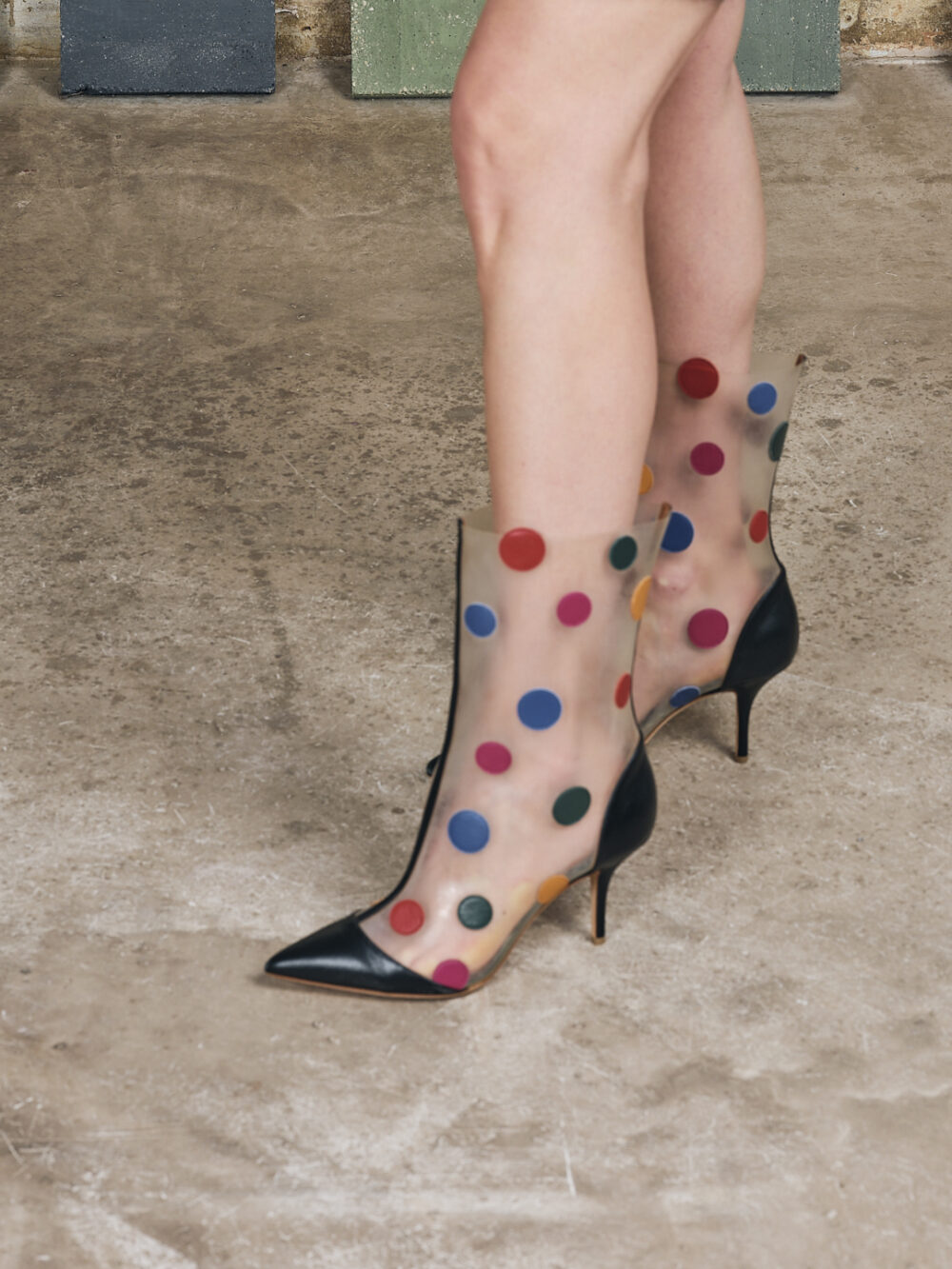 Malone Souliers x Emanuel Ungaro transparente Stiefel mit Punkten