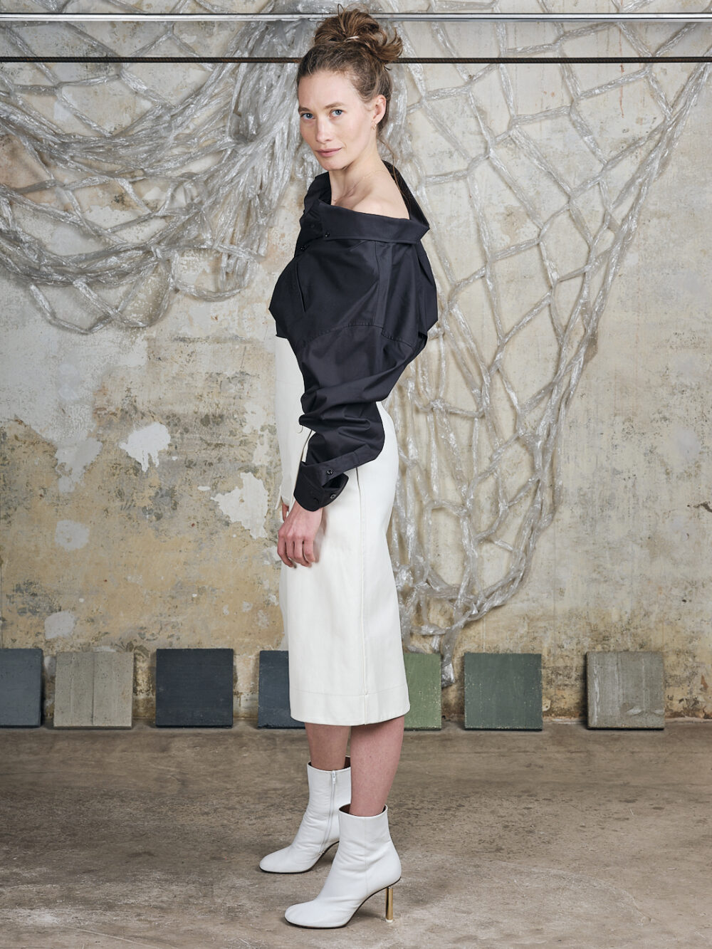 Balenciaga Hemd Swing Kragen schwarz – Bild 3