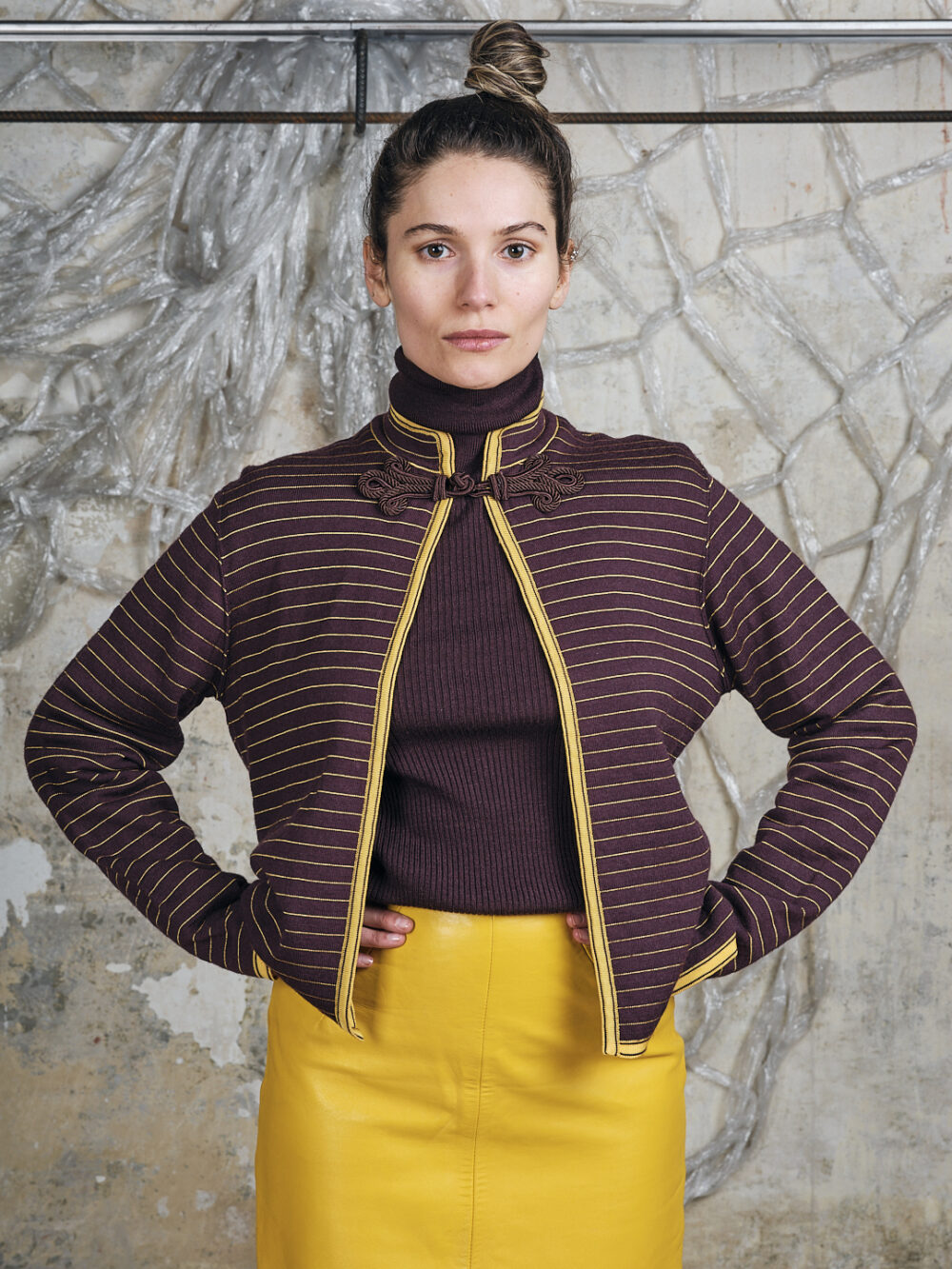 Yves Saint Laurent Twin Set Cashmere mit Posamenten