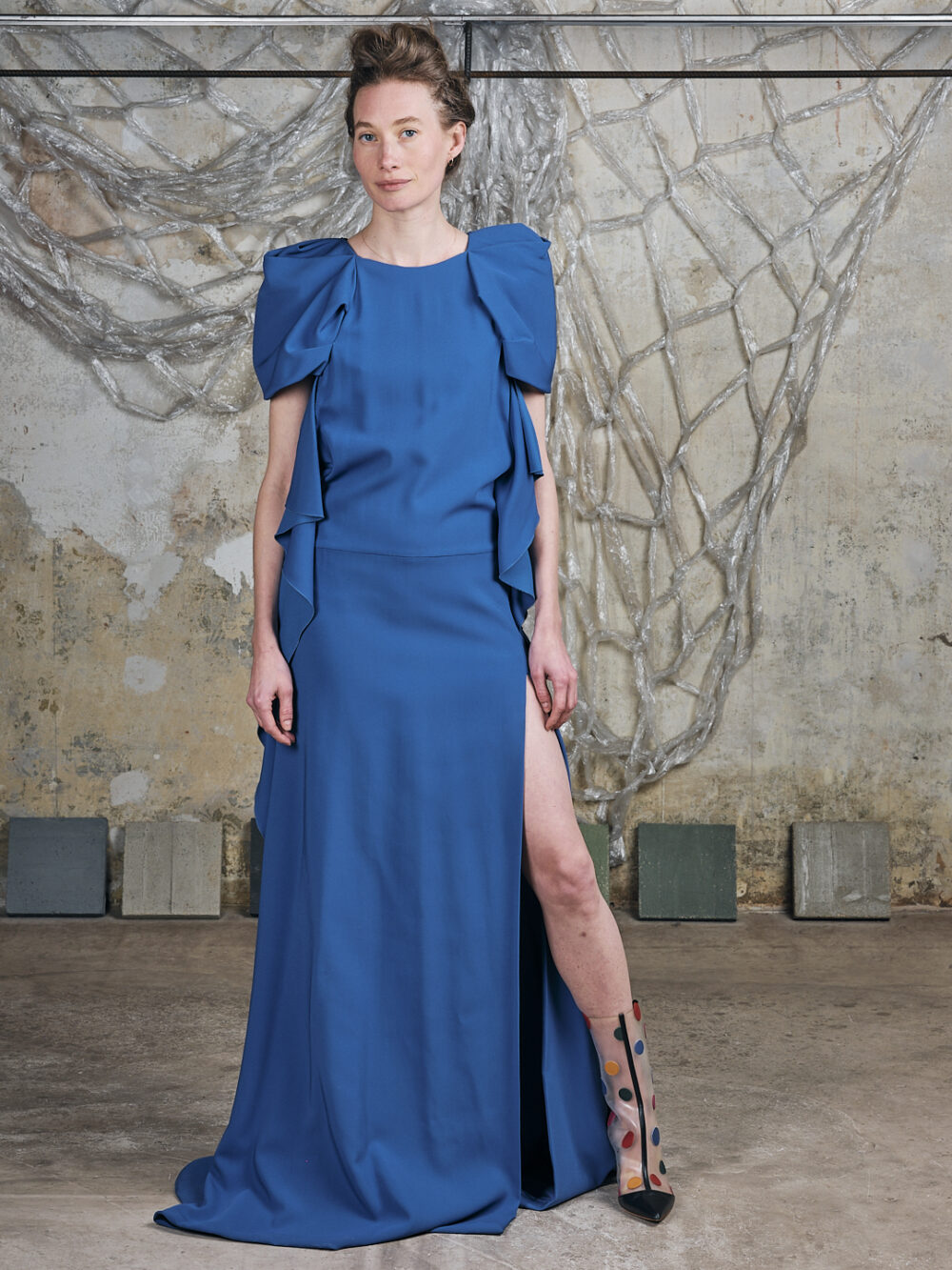 Normaluisa Abendkleid mit Puffärmeln rückenfrei