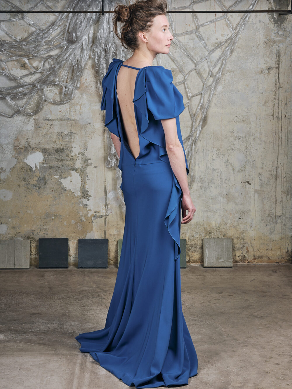 Normaluisa Abendkleid mit Puffärmeln rückenfrei – Bild 4