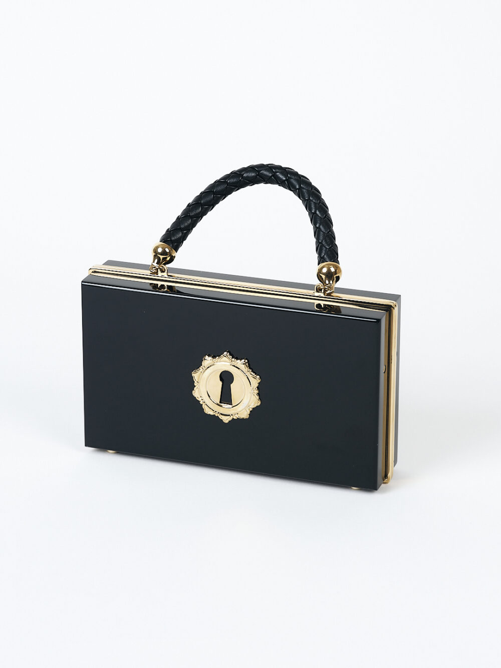 Charlotte Olympia Plexi Clutch mit goldenem Schlüsselloch