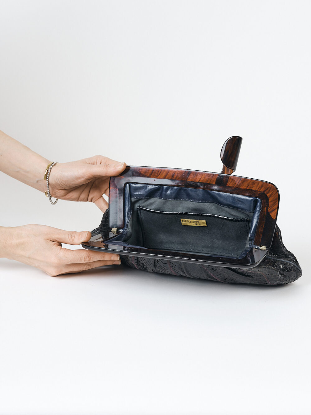 Schlangenleder Lack Clutch – Bild 2