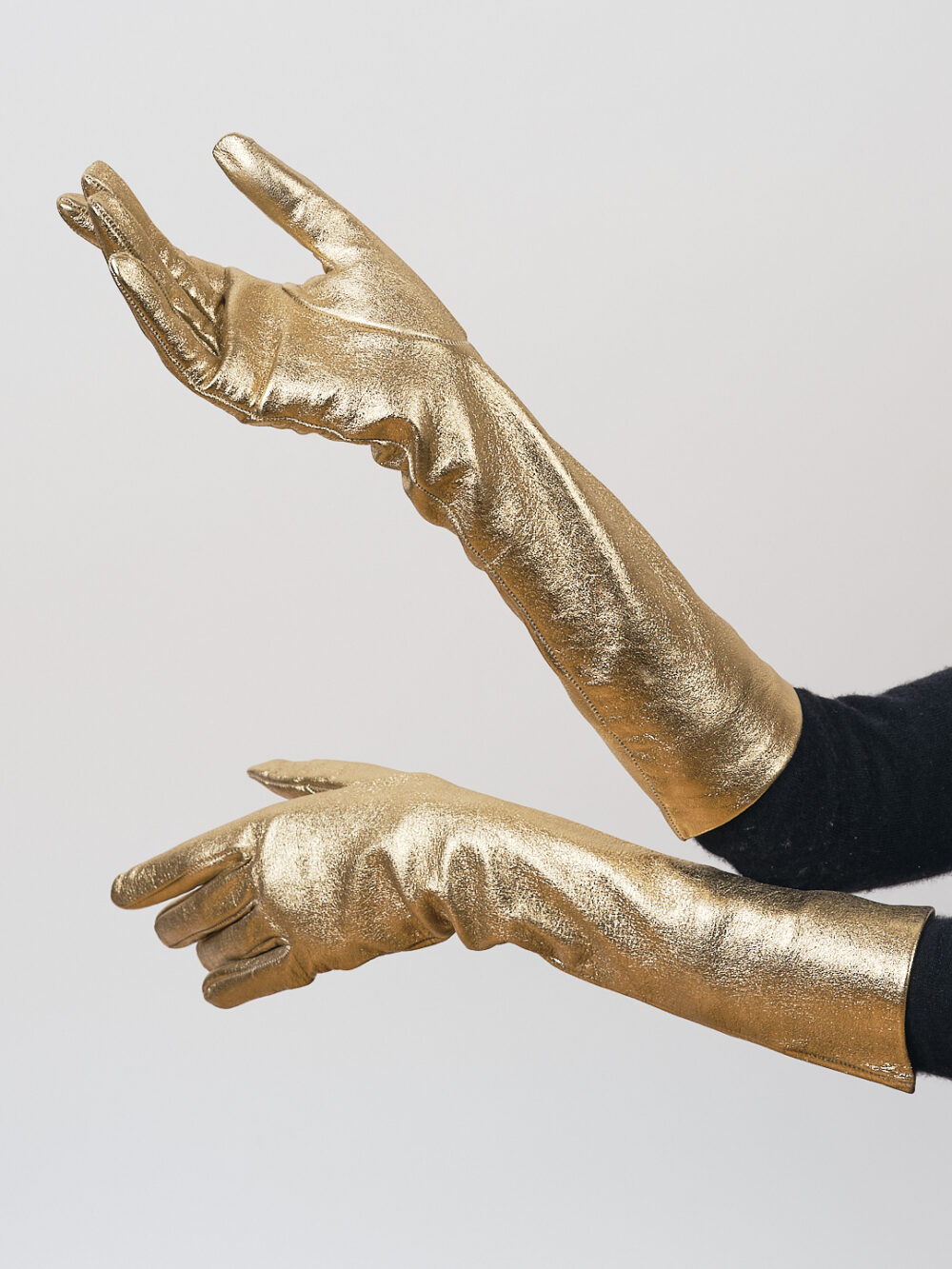 Lange Lederhandschuhe gold