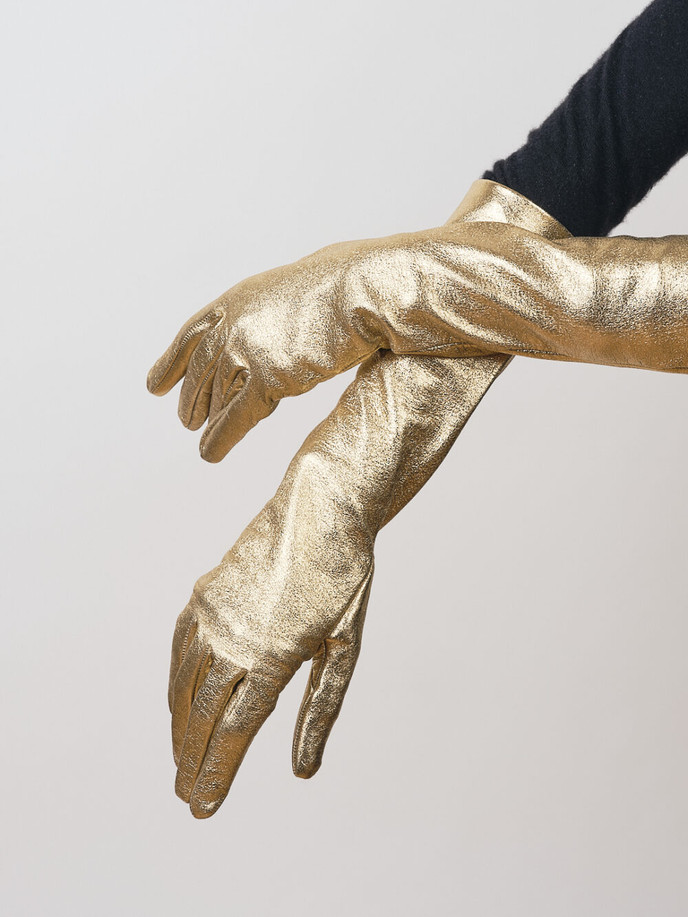 Lange Lederhandschuhe gold – Bild 2